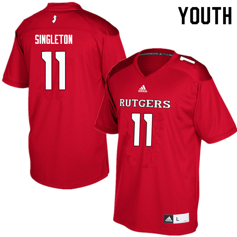 Youth #11 Drew Singleton Rutgers Scarlet Knights College Football Jerseys Sale-Red